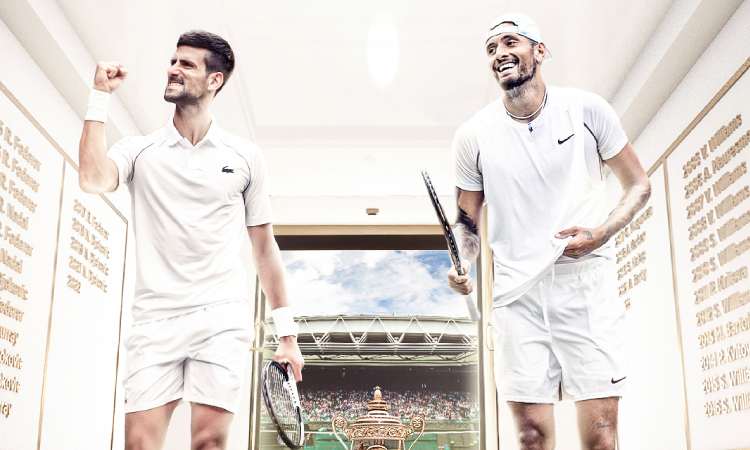 Novak Djokovic y Nick Kyrgios, jugadores de tenis profesional