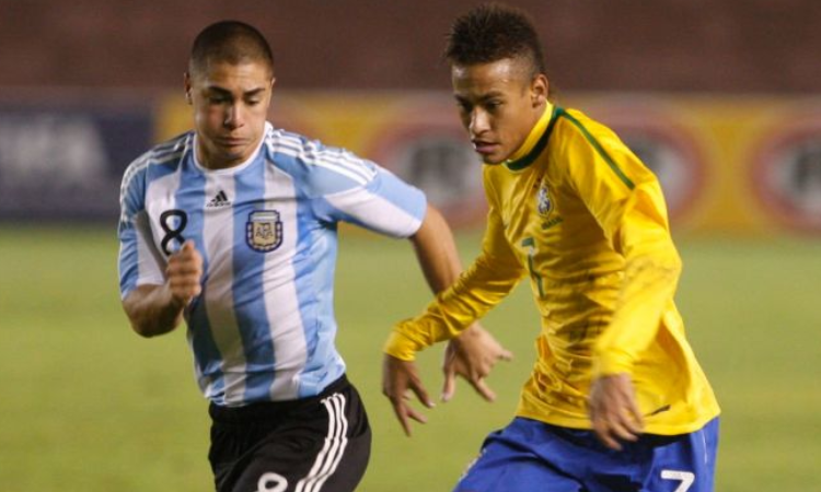 Ezequiel Cirigliano y Neymar Jr en el Sudamericano Sub-20