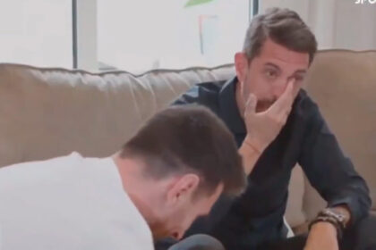 Pablo Giralt y Lionel Messi en entrevista llorar