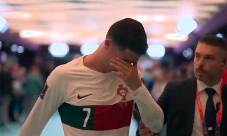 Cristiano llorando tras la eliminación