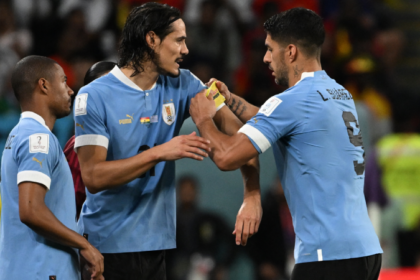 Jugadores de Uruguay y Cavani