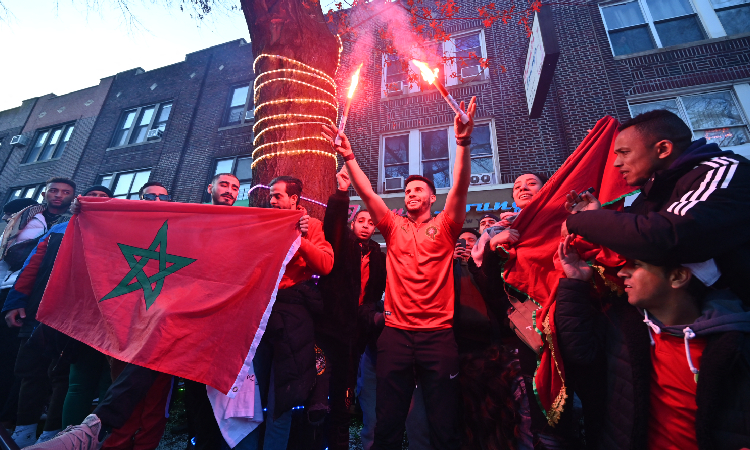 Hinchas Bandera Marruecos Mundial