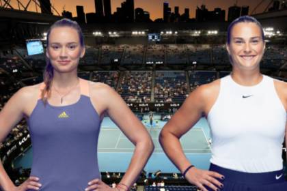 Elena Rybakiba y Aryna Sabalenka, jugadoras de tenis profesional