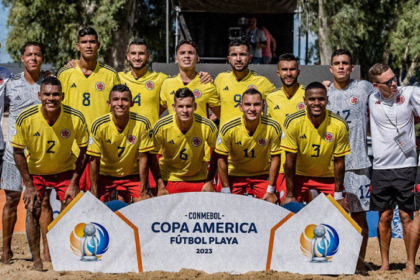 Jugadores de la Selección Colombia de Fútbol Playa