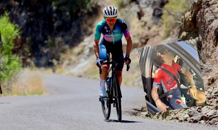 Miguel Ángel López sufrió una caída que lo llevó a abandonar el Tour de Gila 2023