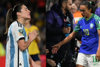 Jugadoras de Argentina y Brasil