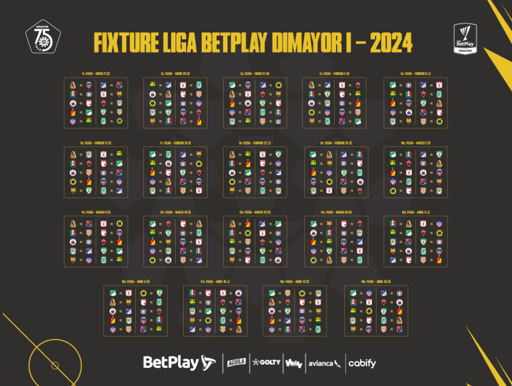Fixture Liga BetPlay 2024-1
