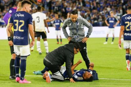 Millonarios pierde figura por dura lesión y sale del Campín en ambulancia