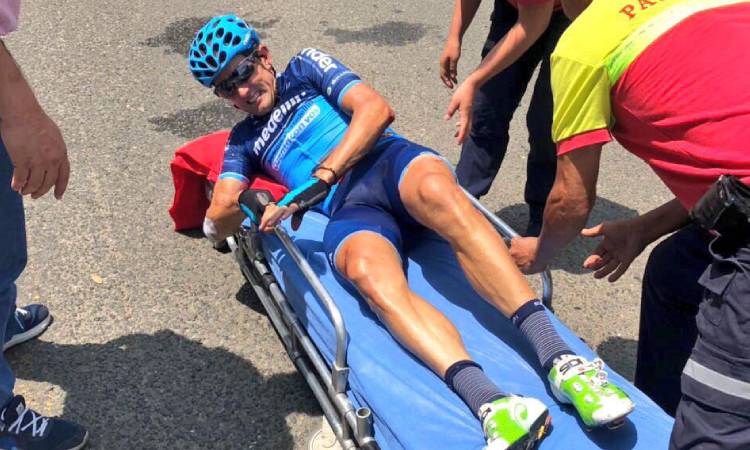 Oscar Sevilla se vio envuelto en fuerte caída en el Tour Colombia