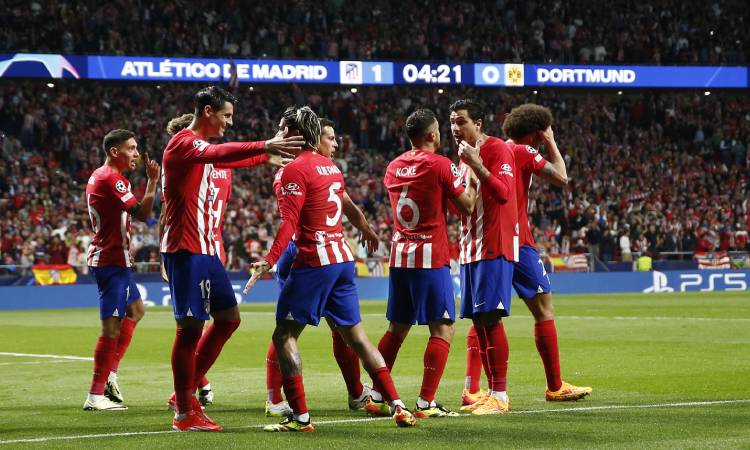 Atlético de Madrid toma la ventaja ante Dortmund en los cuartos ida de Champions