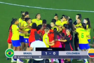 Fuerte pelea entre las jugadoras de Colombia y Brasil en el Sub-20