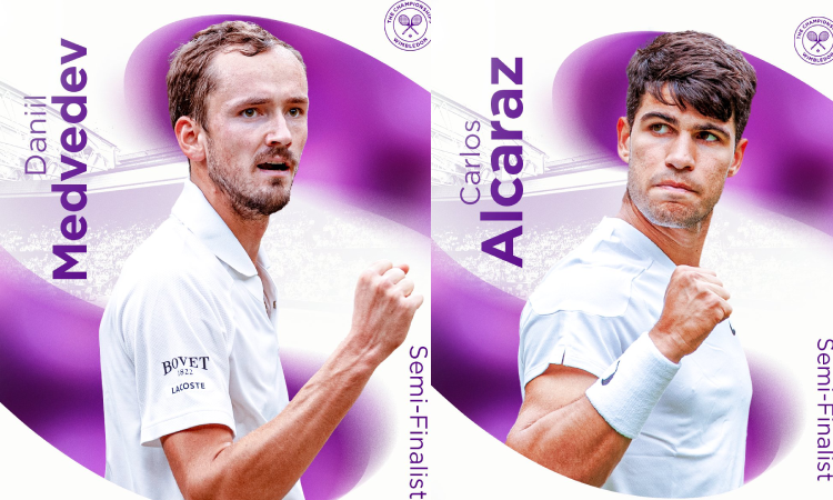 Alcaraz y Medvedev jugarán una semifinal de Wimbledon 2024