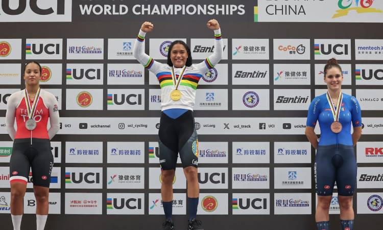 Stefany Cuadrado, triple campeona mundial de pista en China