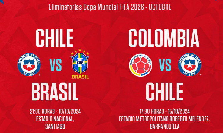 Chile reveló su lista de convocados para el partido ante Colombia