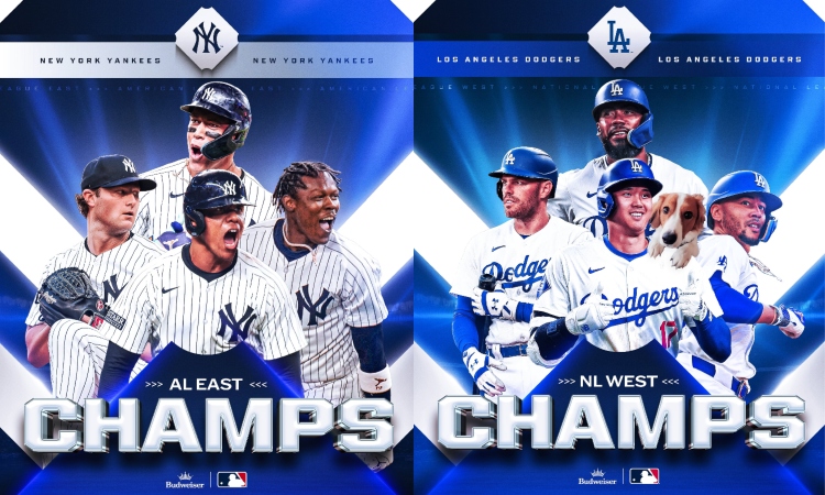 Yankees y Dodgers, campeones de división en Grandes Ligas