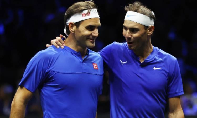 Federer se despide de Rafael Nadal antes de su último partido