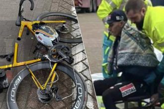 Remco Evenepoel en un hospital tras caerse en un entrenamiento