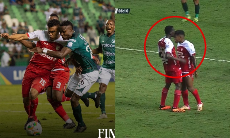 Jugadores de Santa Fe se fueron a los golpes en pleno partido