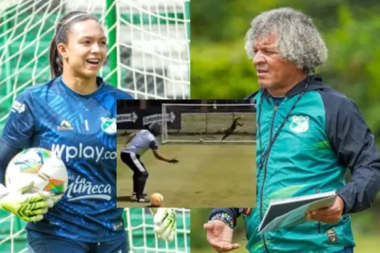 Gamero sacó sus dotes de entrenador de arqueros con Luisa Agudelo