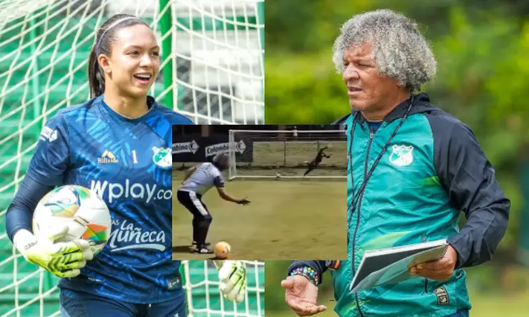 Gamero sacó sus dotes de entrenador de arqueros con Luisa Agudelo
