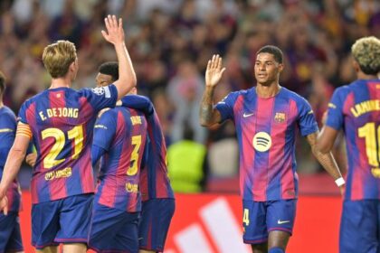 El Barcelona golea 6-1 al Olympiakos con un hat-trick de Fermín
