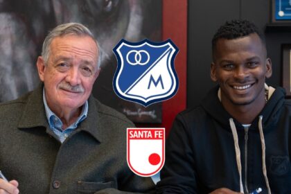 Foto: Millonarios cuenta de X / Logo: Millonarios y Santa Fe