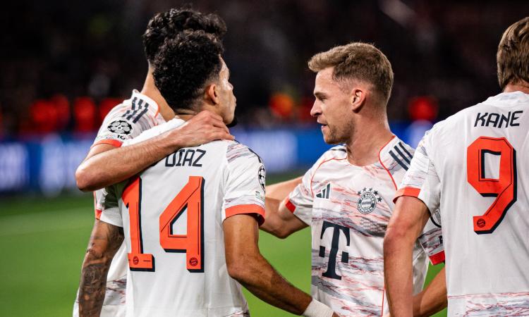 Luis Díaz marcó doblete y se fue expulsado en el Bayern - PSG