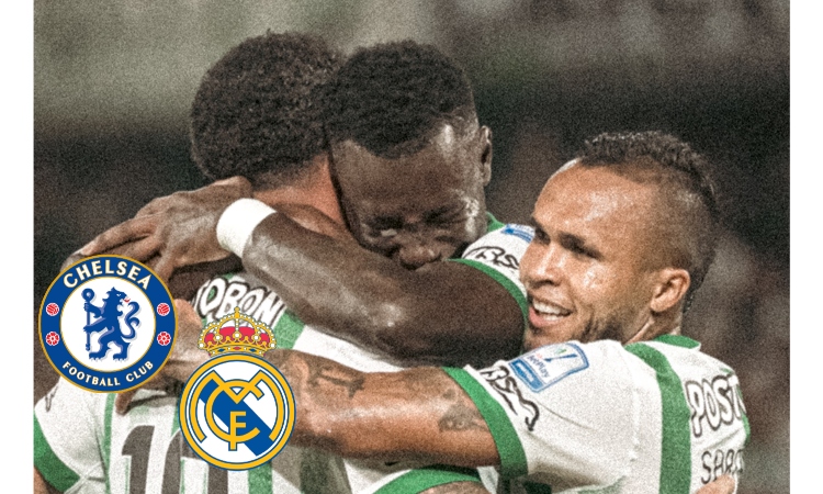 Foto: Nacional cuenta de X / Logo Chelsea y Real Madrid