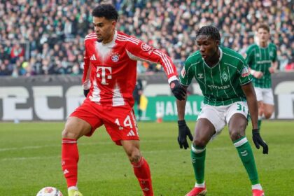 Luis Díaz dio asistencia en la goleada del Bayern al Bremen